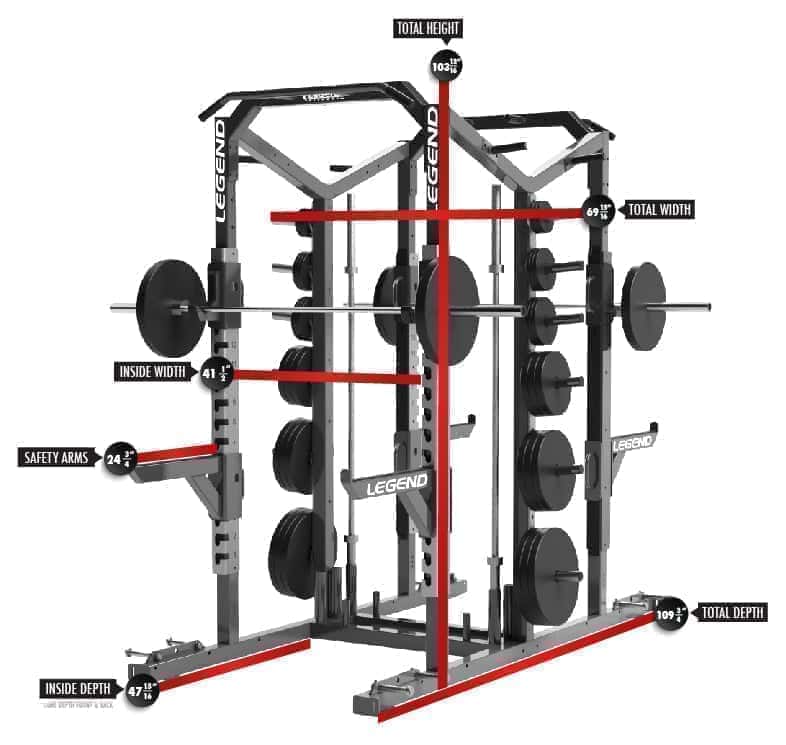 Legend Pro Series Double Sided Half Cage Dimensions
