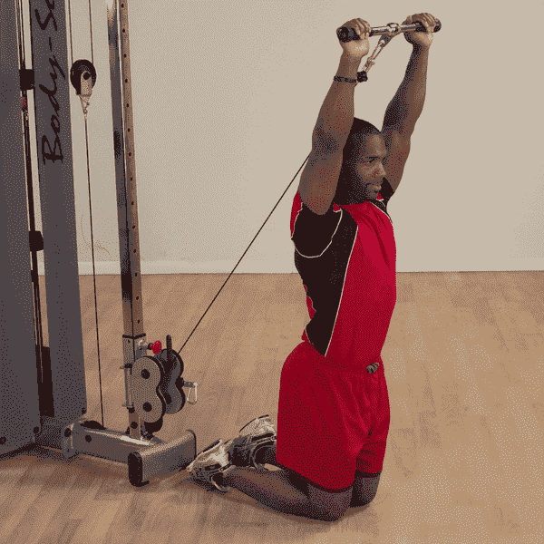 Man Uses A Body Solid Pro-Grip Revolving Straight Bar