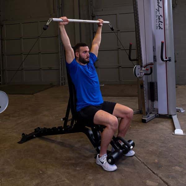 Body-Solid Aluminum Double Swivel Bar In Use