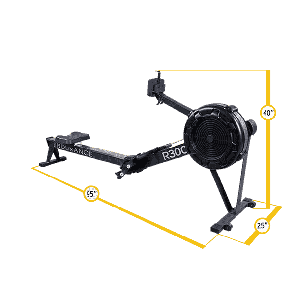 Dimensions of the R300 Rowing Machine