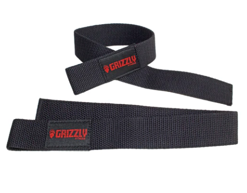 Grizzly Fitness Cotton and Nylon Weight Lifting Wrist Straps BLK