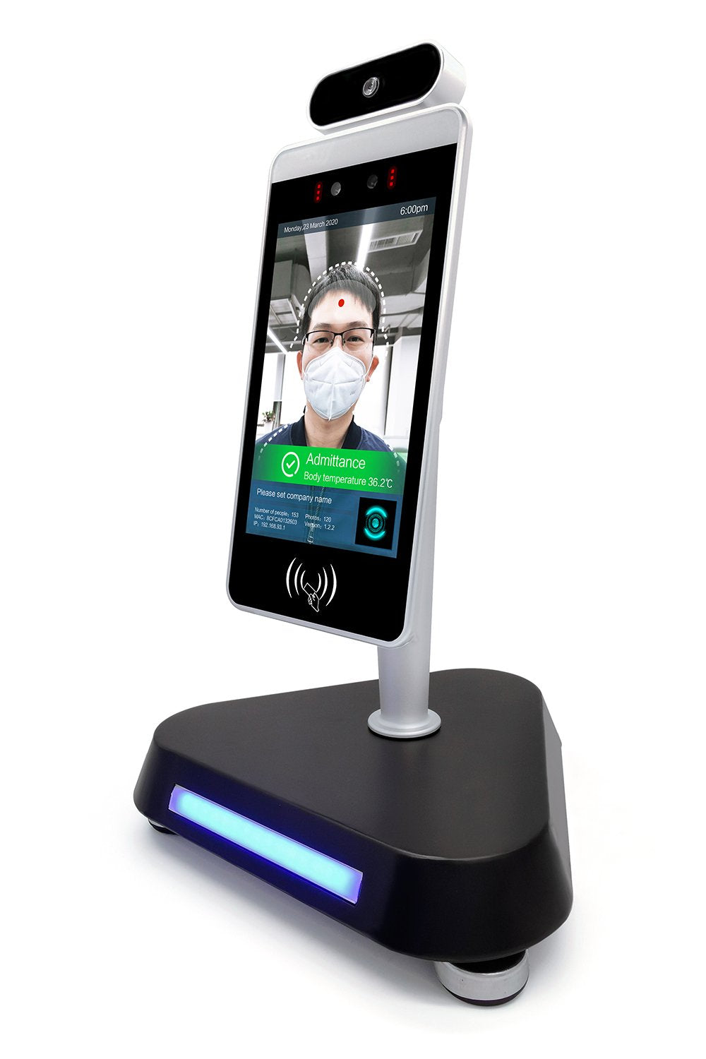 Free Standing Infrared Body Temperature Kiosk Echelon TempCheckIn