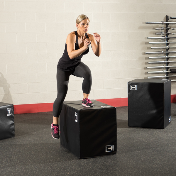 Woman Doing Steps on a Plyo Box