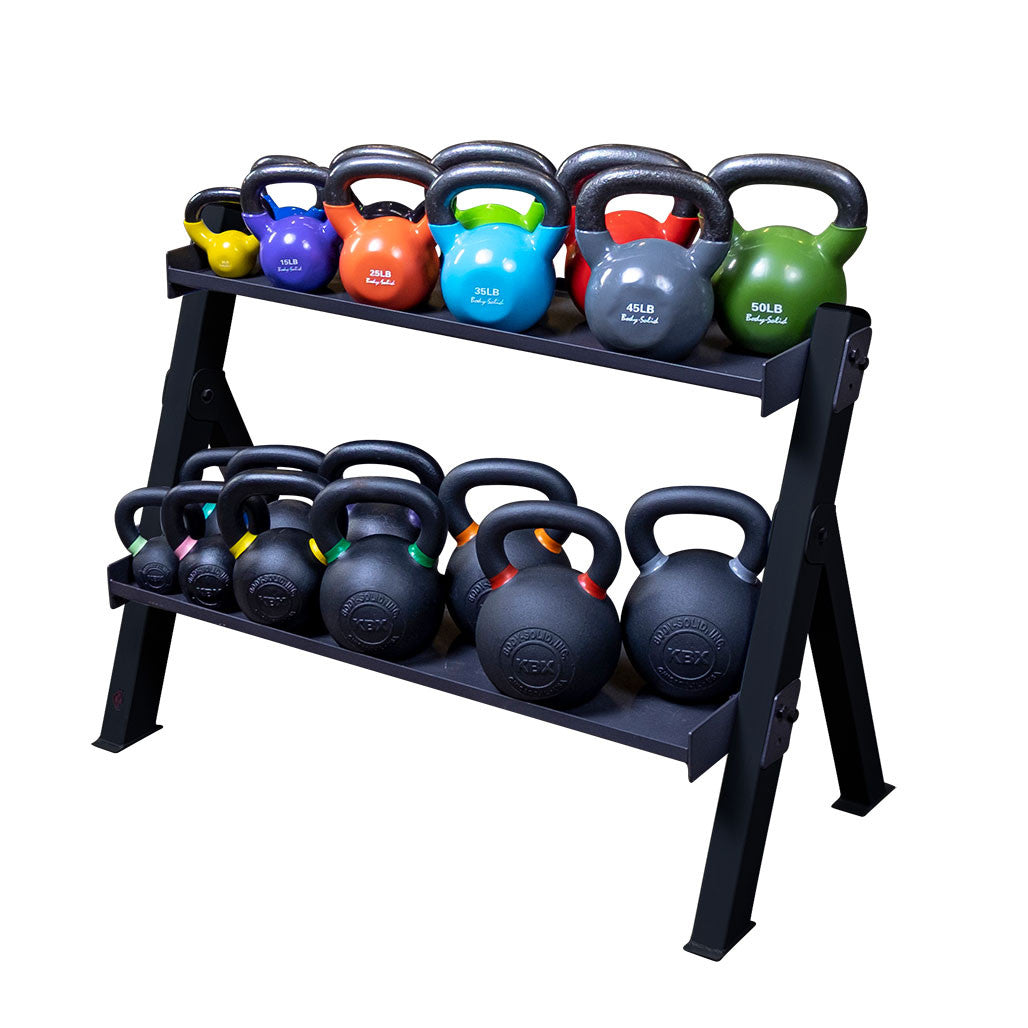 Body-Solid GDKR100B Dumbbell & Kettlebell Rack by Body Basics