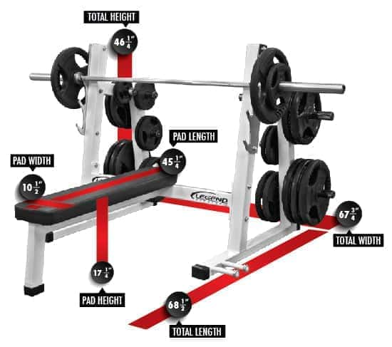 Legend Pro Series Olympic Flat Bench Dimensions