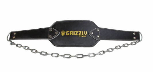 Grizzly Fitness Leather Pro Dip and Pull Up Weight Training Belt